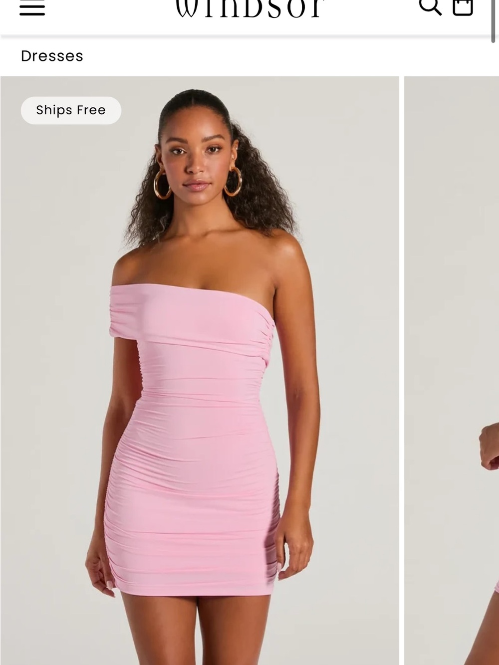 Off-Shoulder Pink Ruched Bodycon Dress